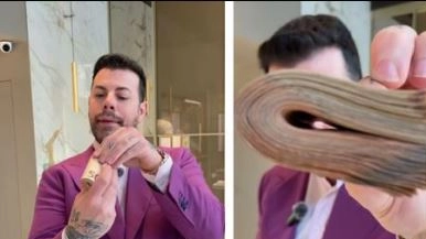 Antonino Parise, socio della Elysium, sfoggia contanti in una chat