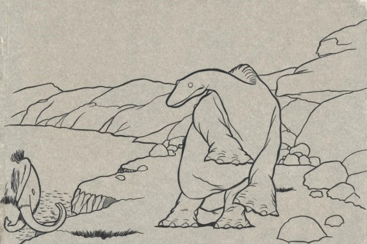 Gertie il dinosauro, il primo cartone animato (cortometraggio) con protagonista questi animali preistorici del Giurassico: è stato realizzato nel 1914 da Winsor McCay (immagine via Wikimedia Commons)