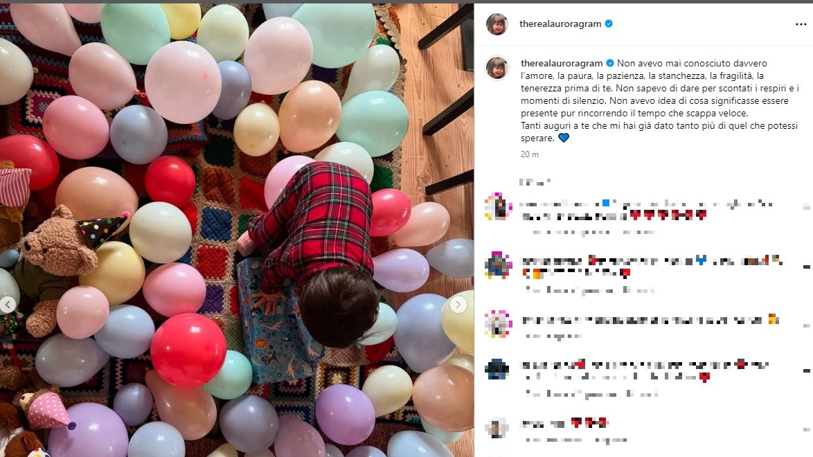 Il post di auguri di buon compleanno a Cesare da parte della mamma, Aurora Ramazzotti (Foto profilo Instagram)