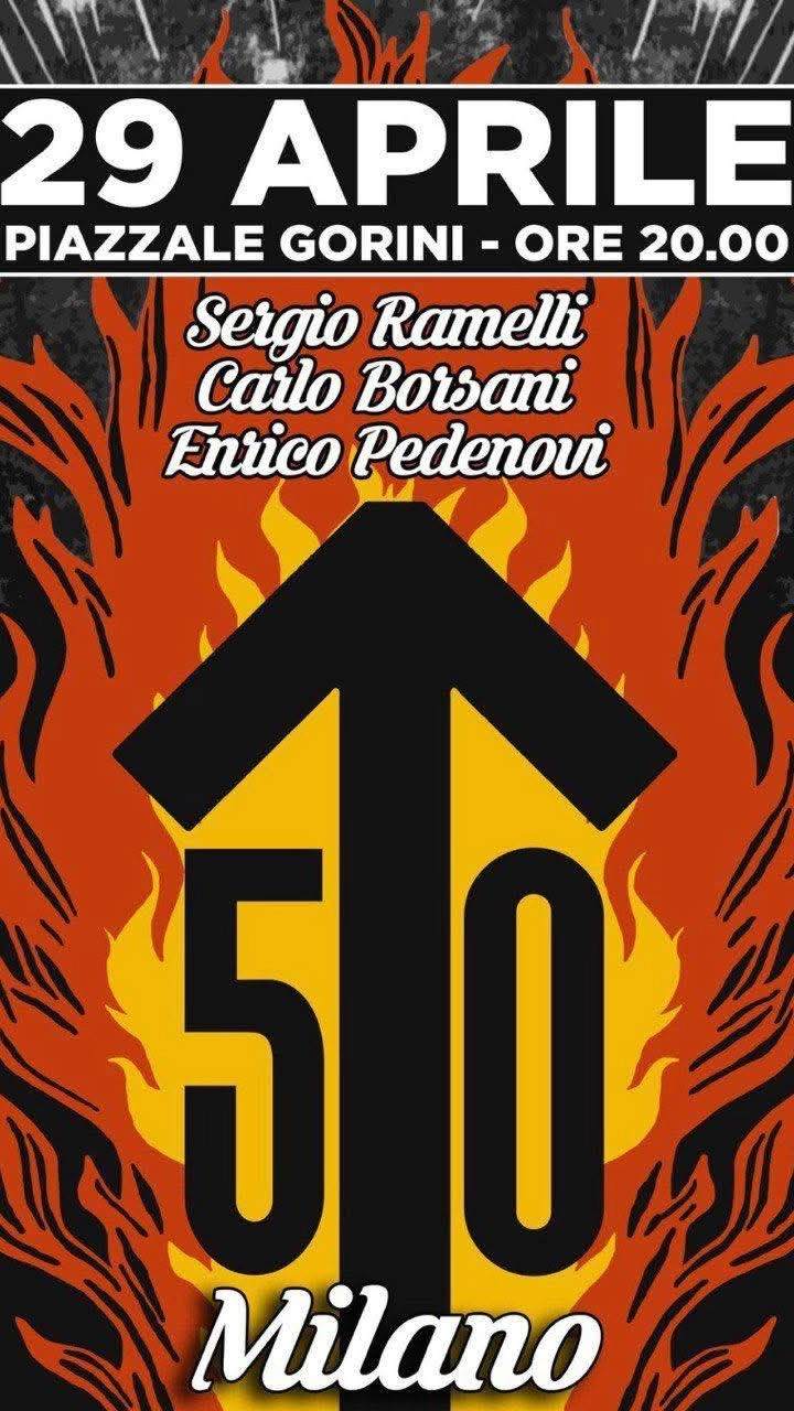 La locandina del corteo del 29 aprile ha destato polemiche per la presenza di una la runa usata dalla Gioventù hitleriana