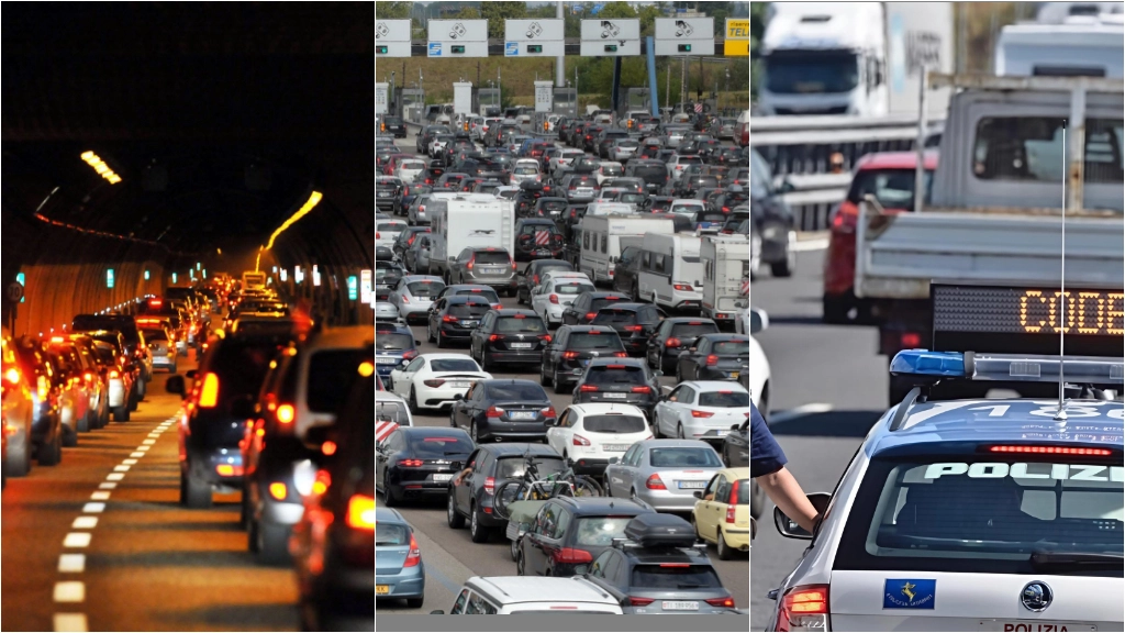 Rientro a Milano e in Lombardia dalle vacanze estive: per il traffico è una giornata da bollino rosso: nella foto code sulel Super 36 e alla barriera di Melegnano Rientro a Milano e in Lombardia dalle vacanze estive: per il traffico è una giornata da bollino rosso: nella foto code sulel Super 36 e alla barriera di Melegnano