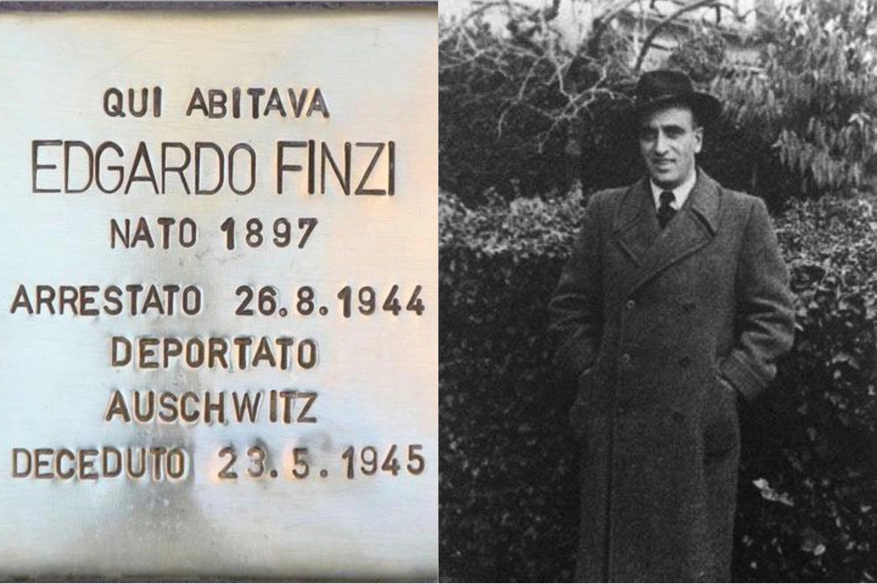 Edgardo Finzi e la pietra d'inciampo che lo ricorda