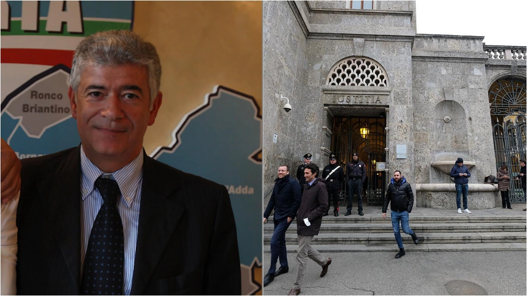 A sinistra Francesco Magnano indagato per presunta corruzione urbanistica a Usmate Velate; a destra l'ingresso del Tribunale di Monza
