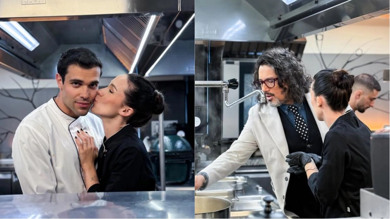 Goffredo Cerza e Aurora Ramazzotti a Celebrity Chef, il programma di Alessandro Borghese (foto Instagram @therealauroragram)