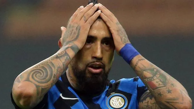 Inter Milan�?s Arturo Vidal reacts  during the UEFA Champions League Group B soccer match between Inter and Real Madrid Fc  at Giuseppe Meazza stadium in Milan 21 October 2020.
ANSA / MATTEO BAZZI