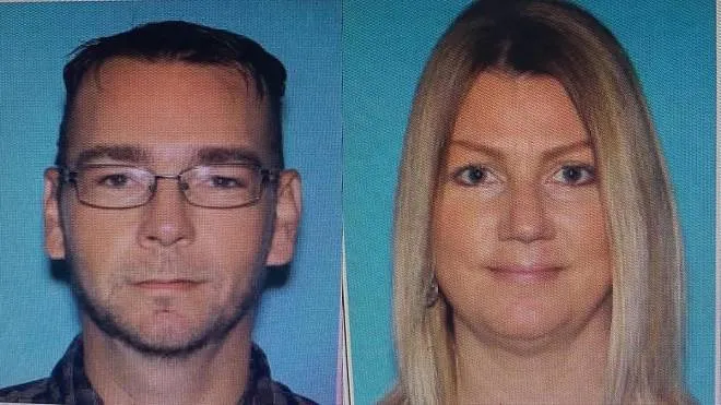A handout photo made released by the Oakland County Sheriff showing James Crumbley (L) and Jennifer Crumbley (R) who the Sheriff advises are the parents of accused Oxford High School shooter Ethan Crumbley and are wanted on charges of Involuntary Manslaughter in connection with the shooting days after 15-year-old student Ethan Crumbley allegedly killed four classmates before surrenduring to police at Oxford, High School in Oxford, Michigan, USA, 03 December 2021.  ANSA/OAKLAND COUNTY SHERIFF'S DEPARTMENT / HANDOUT  HANDOUT EDITORIAL USE ONLY/NO SALES