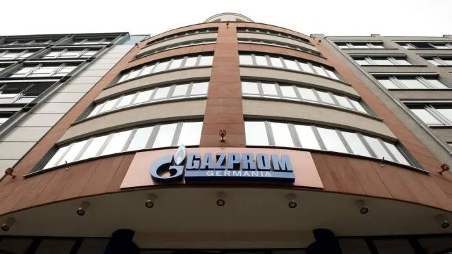 (FILES) In this file photo taken on March 17, 2014 View of the building housing the Russian gas giant German branch Gazprom Germania headquarters in Berlin. - EU antitrust investigators raided the German offices of Gazprom, sources said on March 31, 2022, on suspicion that the Russian energy giant had illegally pushed up prices in Europe. (Photo by John MACDOUGALL / AFP)
