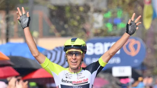 Jan Hirt from Czech Republic of Intermarche-Wanty-Gobert Materiaux wins the sixteenth stage of 105th Giro d�Italia cycling tour, a race of 202 km from Sal� to Aprica, Italy, 24 May 2022.
ANSA/MAURIZIO BRAMBATTI