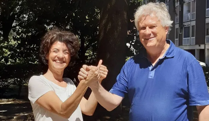 Tiziana Cavallucci. , ambientalista dell’associazione Cleanbuster. , con il sindaco Paolo Festa
