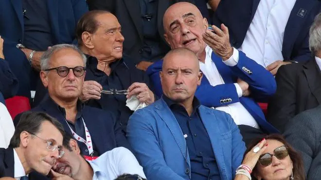 AC Monza's CEO Adriano Galliani and AC Monza's honorary president Silvio Berlusconi during the Italian Serie A soccer match between AC Monza and Udinese at U-Power Stadium in Monza, Italy, 26 August 2022. ANSA / ROBERTO BREGANI