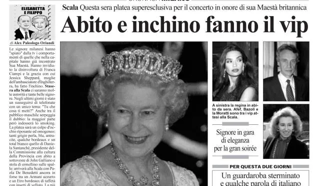 IL GIORNO 18 ottobre 2000 pagine visita Regina Elisabetta II a Milano -