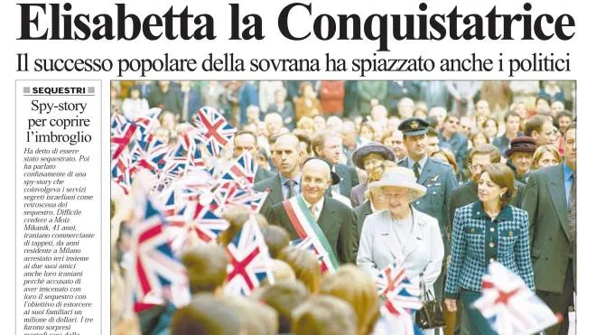 IL GIORNO 20 ottobre 2000 pagine visita Regina Elisabetta II a Milano -
