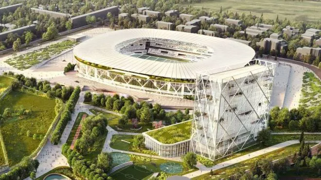 Il rendering del nuovo stadio di San Siro presentato da Milan e Inter