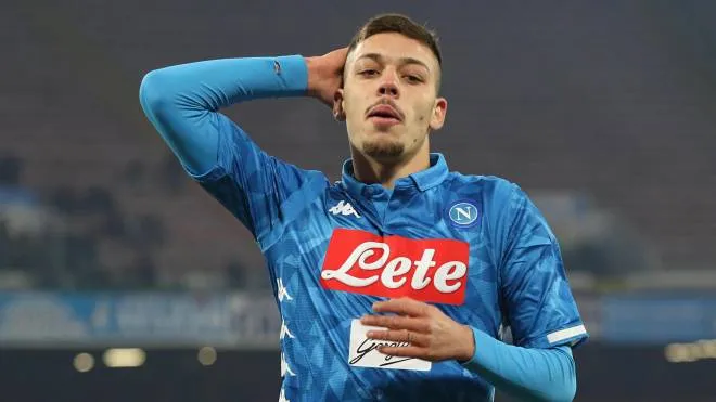 Napoli's Gianluca Gaetano during Italy's Cup soccer match between SSC Napoli and US Sassuolo Calcio at the San Paolo stadium in Naples, 13 January 2019. ANSA / CESARE ABBATE