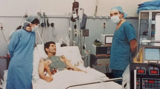 La prima foto di Giuseppe Campanella dopo l’impianto del cuore artificiale