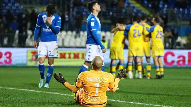 Andrenacci Lorenzo delusione brescia gol 3-1 , Brescia vs Frosinone serie b,  22 gennaio 2023. Ony Crew Filippo Venezia Fotolive