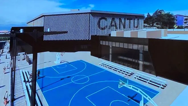 Alcune immagini del rendering dell’Arena Cantù come da progetto approvato