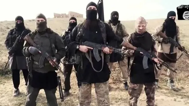 FRENCH FIGHTERS (OR FRENCH SPEAKING) OF ISIS OR ISLAMIC STATE GROUP OR DAESH DELIVER A MESSAGE TO FRANCOIS HOLLANDE AND TO FRENCH PEOPLE, MOURNING THE KILLERS OF CHARLIE HEBDO TEAM, BROTHERS KOUACHI, AS WELL AS AMEDY COULIBALY IN A VIDEO MESSAGE SENT ON INTERNET ON FEBRUARY 4TH, 2015, PHOTO BY BALKIS PRESS
