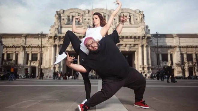 La B.Fujico and Ruben pose for a portrait during the Photo Shooting of the Red Bull Dance Your Style in Milan, Italy on April 16, 2018