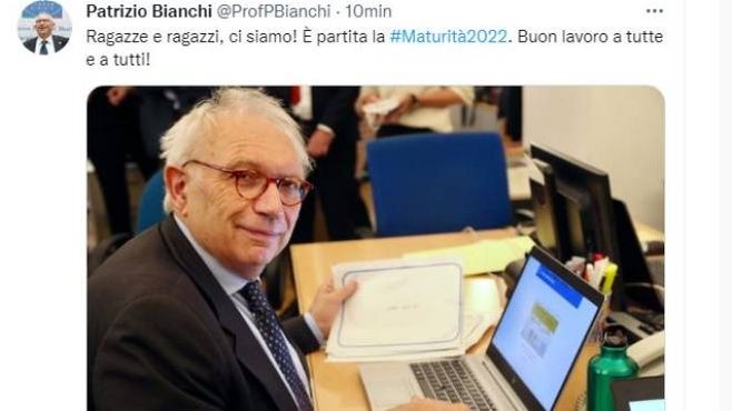 Il tweet del ministro Bianchi