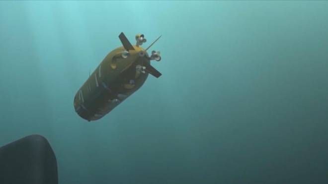 L'ordigno  con un unnovativo motore nucleare lanciato da un sommergibile (Ansa)