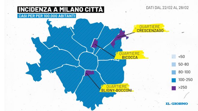 Le zone di Milano più colpite
