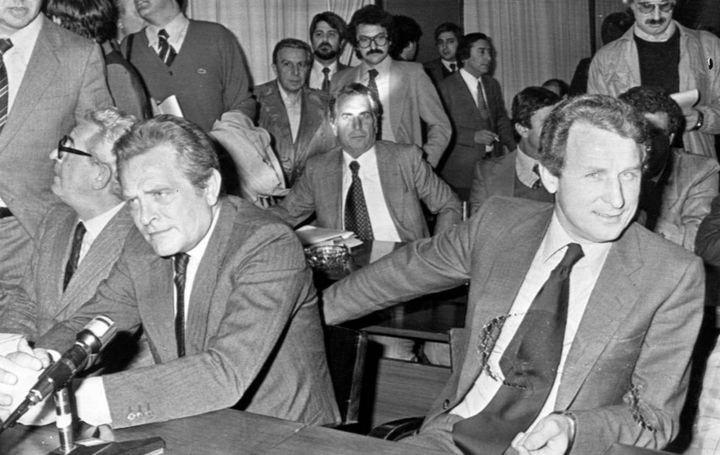 Giampiero Boniperti e Giovanni Trapattoni in una foto del 23 maggio 1980 (Ansa)