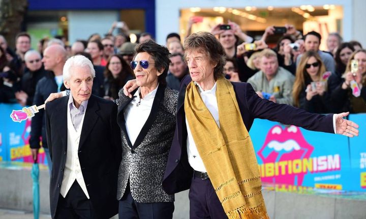 Charlie Watts,  Ronnie Wood e Mick Jagger 