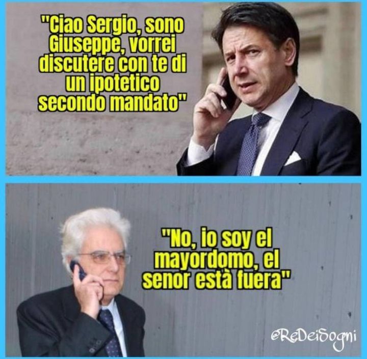 Sergio Mattarella finge di essere il suo maggiordomo al telefono con Giuseppe Conte