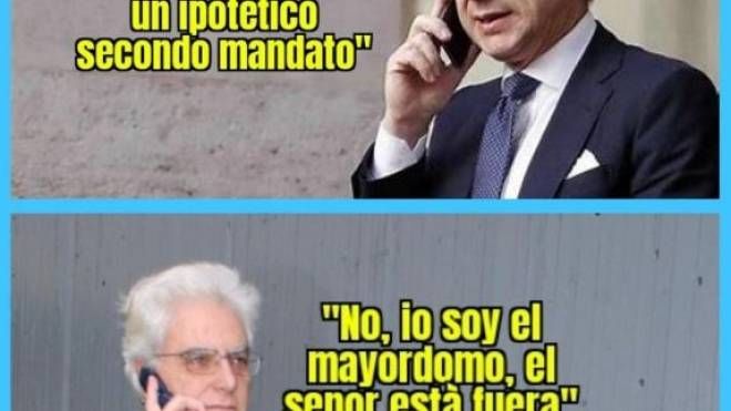 Sergio Mattarella finge di essere il suo maggiordomo al telefono con Giuseppe Conte