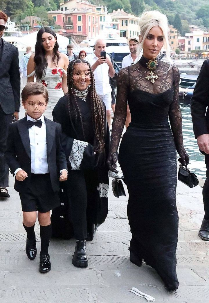 Kim Kardashian con i figli