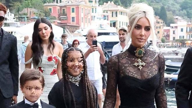Kim Kardashian con i figli