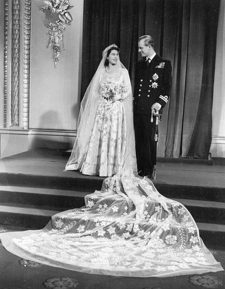 L'abito del matrimonio con Filippo, duca di Edimburgo