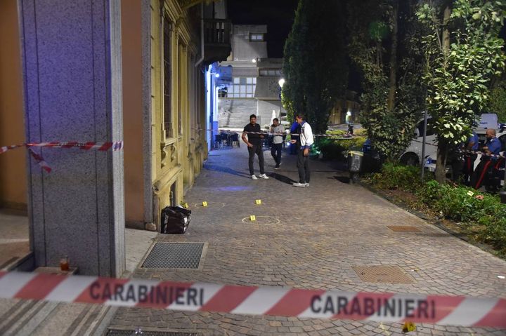 La scena del crimine delimitata dai carabinieri