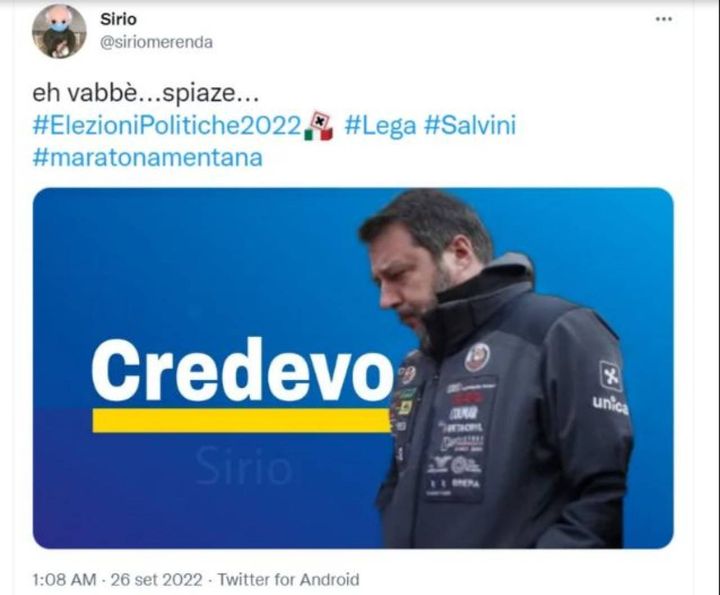 Anche Salvini e il risultato della Lega presi di mira