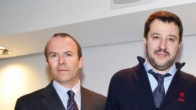Gianluca Savoini con Matteo Salvini
