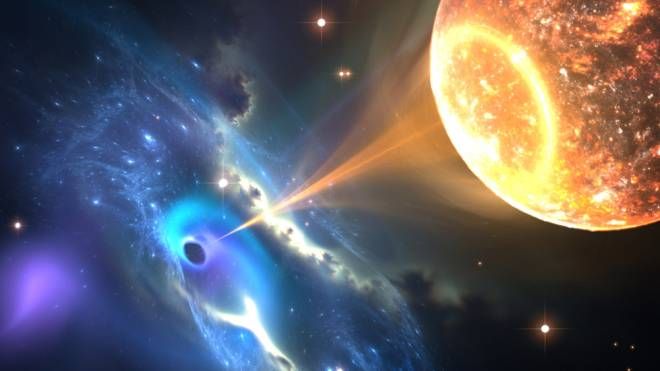 Una stella inghiottita da un buco nero