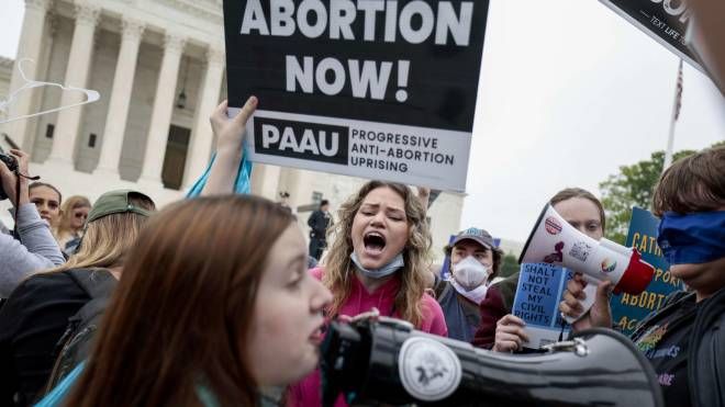 Una manifestazione sull'aborto negli Usa