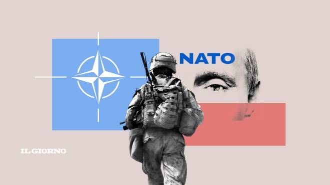 Il simbolo della Nato rappresenta la rosa dei venti con quattro punti cardinali 