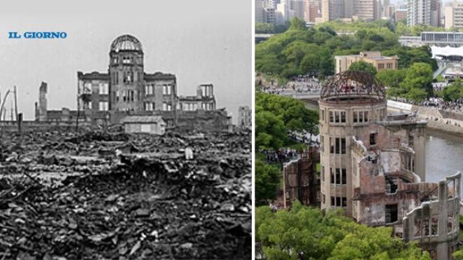 L'edificio-simbolo della bomba di Hiroshima, ieri e oggi