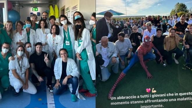 La visita di Fedez, Achille Lauro e Matteo Villardita all'ospedale oncologico di Monza