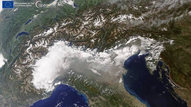 La foto satellitare (Credit: European Union, Copernicus Sentinel-3 imagery)