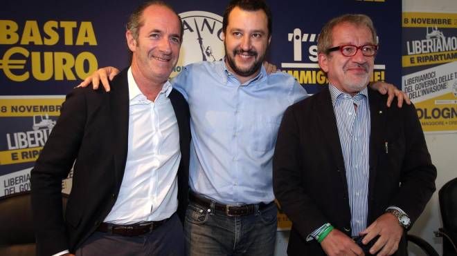 Luca Zaia, Matteo Salvini e Roberto Maroni