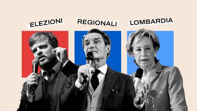 I candidati alle regionali: Pierfrancesco Majorino, Attilio Fontana e Letizia Moratti