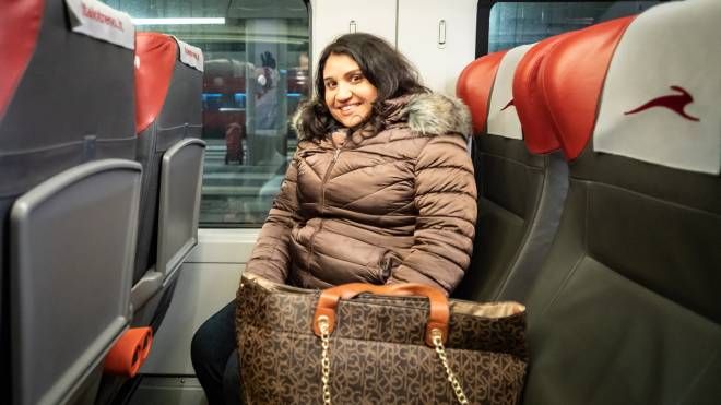 Giuseppina Giuliano sul treno