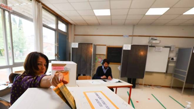 Un'aula scolastica seggio elettorale